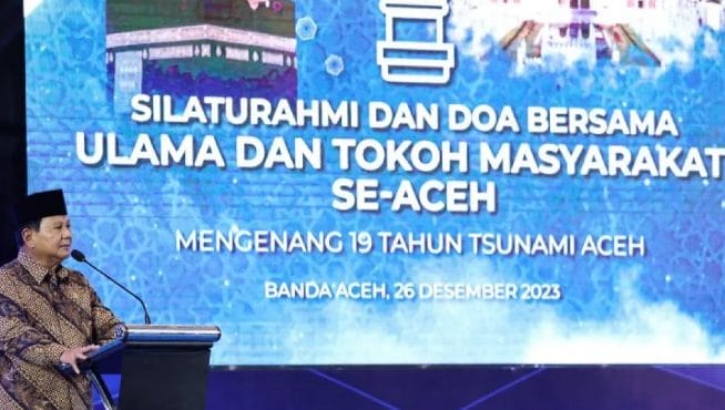 Janji calon presiden nomor urut 2 Prabowo Subianto untuk tidak akan melupakan rakyat Aceh, karena ini adalah sebuah kehormatan bagi kita.