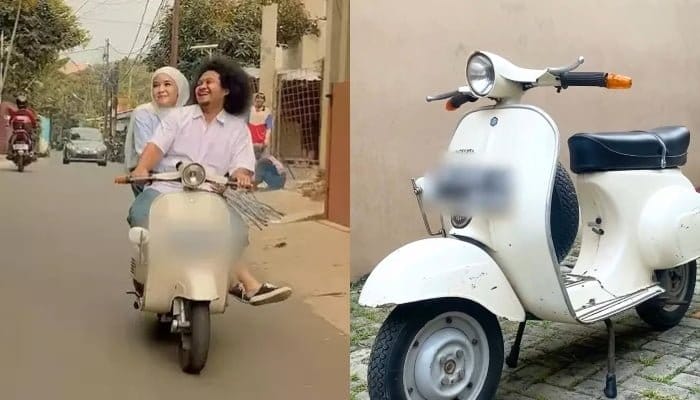 Spesifikasi Vespa Darling 50S menjadi perbincangan hangat. Pasalnya, motor kesayangan milik almarhum Babe Cabita dilelang. (Foto: Vespa Darling 50S)