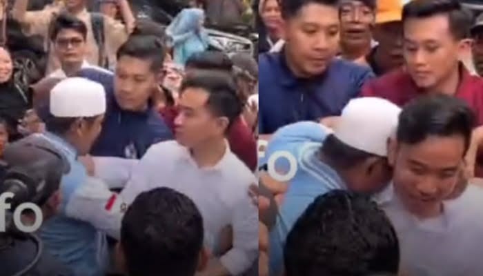 Sosok dan Tampang Pria yang Nekat Tarik Leher Gibran Rakabuming Raka