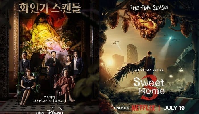 Jadwal Tayang Drama Korea Juli 2024 Terbaru. (Foto: Poster Red Swan dan Sweet Home Season 3)