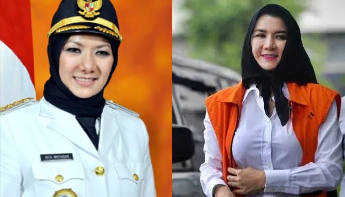 91 Mobil Rita Widyasari Disita KPK, Ini Biodata dan Profilnya. (Foto: Rita Widyasari saat menjadi Bupati Kutai Kartanegara (kiri) dan menjadi tahanan (kanan))