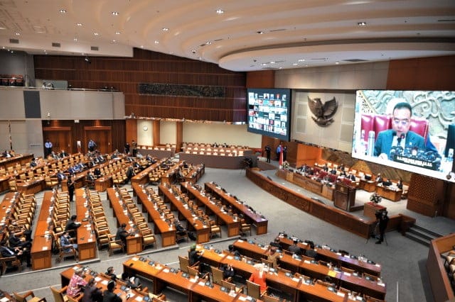 Badan Legislasi (Baleg) DPR RI mengkritik lambatnya pemerintah yang tak kunjung mengirimkan daftar inventaris masalah (DIM) atas Rancangan Undang-Undang (RUU) Kementerian Negara. (Foto: Ruang sidang DPR/DPR)