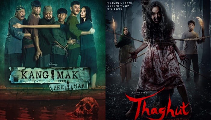 Rekomendasi Film Indonesia Agustus 2024 di Bioskop Terbaru. (Foto: Poster film Kang Mak Pee Mak dan Thaghut)