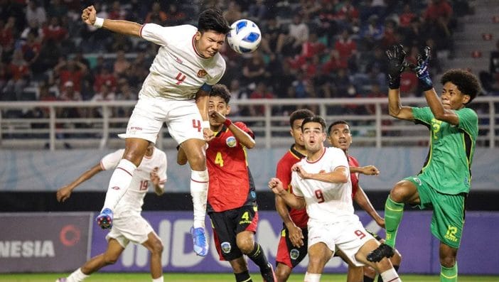 Timnas Indonesia U-19 berhasil melangkah ke semifinal Piala AFF U-19 atau ASEAN U-19 Boys Championship 2024 setelah meraih kemenangan ketiga di Grup A dengan mengalahkan Timor Leste 6-2. (Foto: Antara)