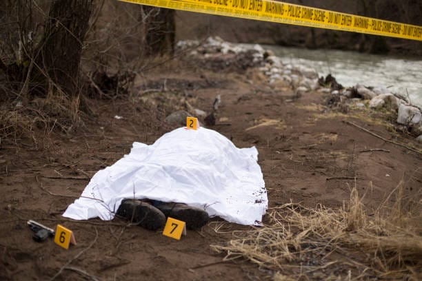 Crime scene by the river