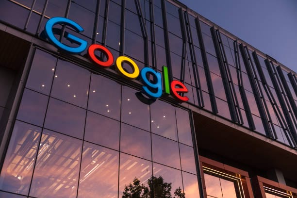 Seattle, USA - Jul 24, 2022: The South Lake Union Google Headquarter entrance at sunset.