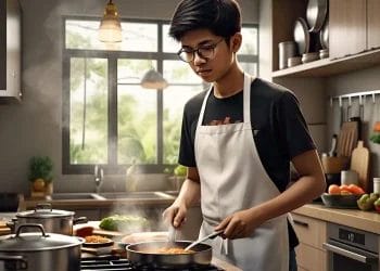 Masak bisa jadi salah satu cara agar liburan di rumah gak membosankan. (Foto: AI)