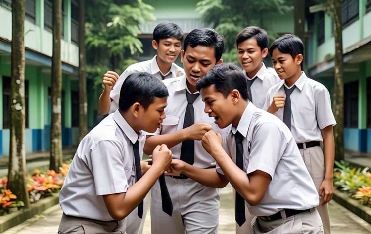 Ilustrasi kenakalan remaja anak SMA. (Foto: AI)