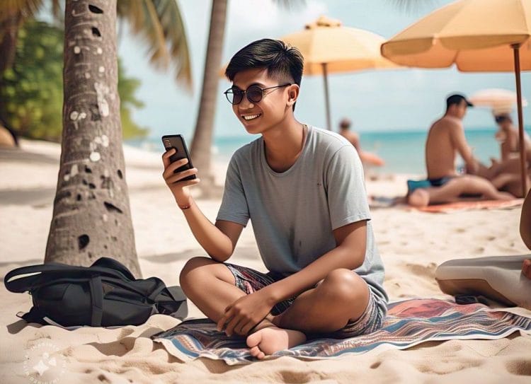 Liburan ke pantai terdekat bisa jadi salah satu destinasi yang ramah di kantong remaja. (Foto: AI)