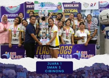 Tim voli puteri SMAN 3 Cibinong juara BSI FLASH 2025. (Foto: Instagram)