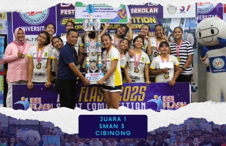 Tim voli puteri SMAN 3 Cibinong juara BSI FLASH 2025. (Foto: Instagram)