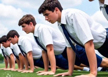 Ilustrasi sejumlah siswa SMA dilarikan ke rumah sakit usai jalani sanksi 400 kali push up.  (Foto: AI)