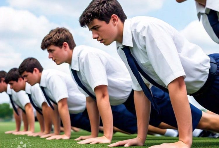 Ilustrasi sejumlah siswa SMA dilarikan ke rumah sakit usai jalani sanksi 400 kali push up.  (Foto: AI)