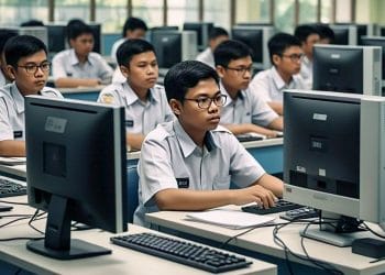 Ilustrasi anak SMA pelatihan peningkatan talenta digital. (Foto: AI)