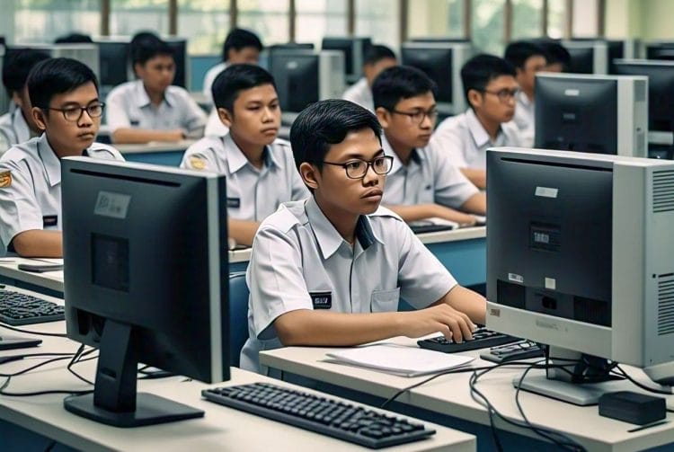 Ilustrasi anak SMA pelatihan peningkatan talenta digital. (Foto: AI)