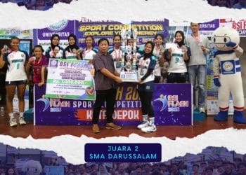 Tim voli putri SMA Darussalam harus puas di posisi kedua pada BSI FLASH 2025. (Foto: Instagram)