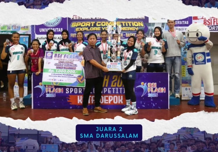 Tim voli putri SMA Darussalam harus puas di posisi kedua pada BSI FLASH 2025. (Foto: Instagram)