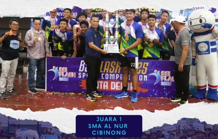 Tim voli putra SMA Al Nur Cibinong kembali sabet juara di ajang Volleyball Competition BSI FLASH 2025. (Foto: Instagram)